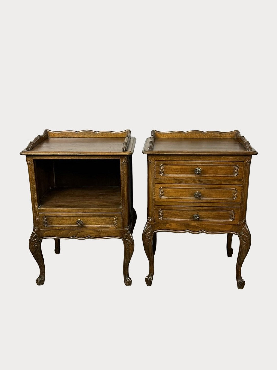 Pair of Belgian Oak Nightstands