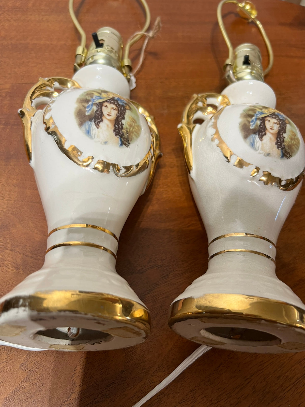 Vintage Porcelain Table Lamps – Pair