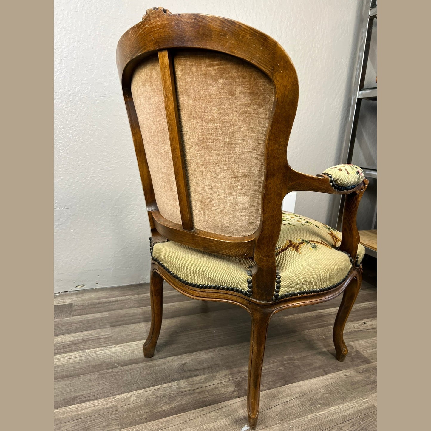 Vintage Belgian Walnut Chair Louis XV #397
