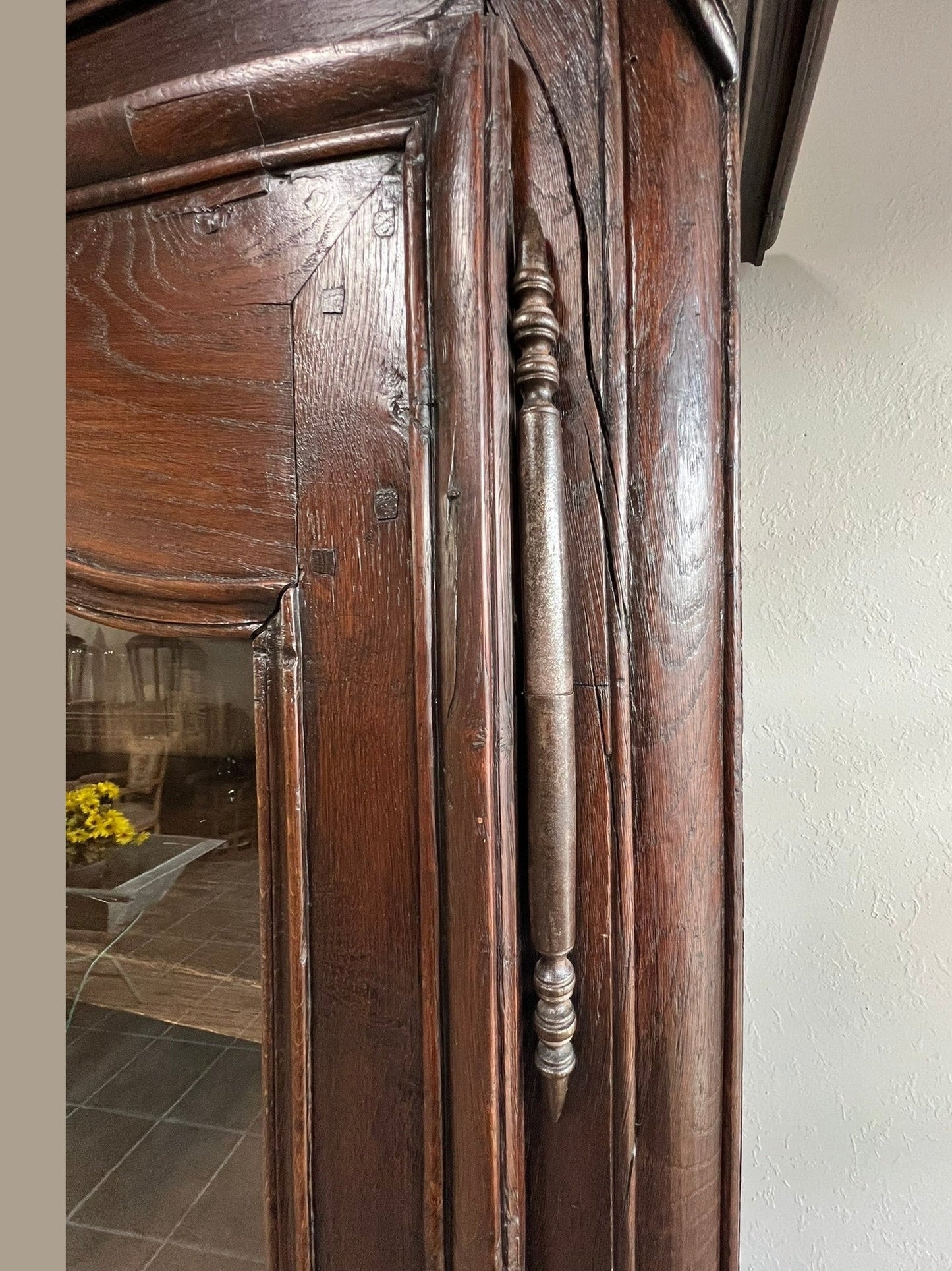 French Provencial Dark Oak Armoire