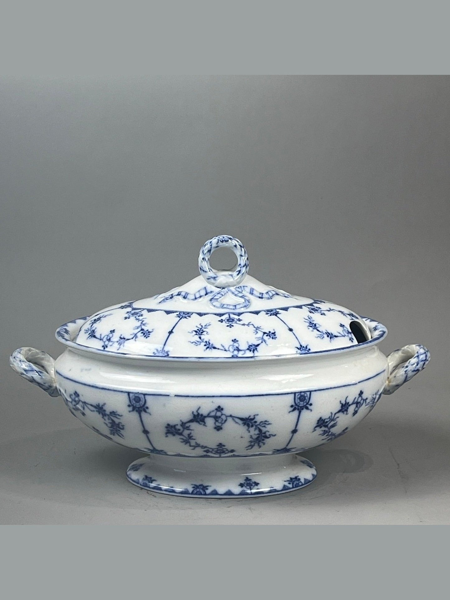 Vintage European Blue & White Vegetable Tureen