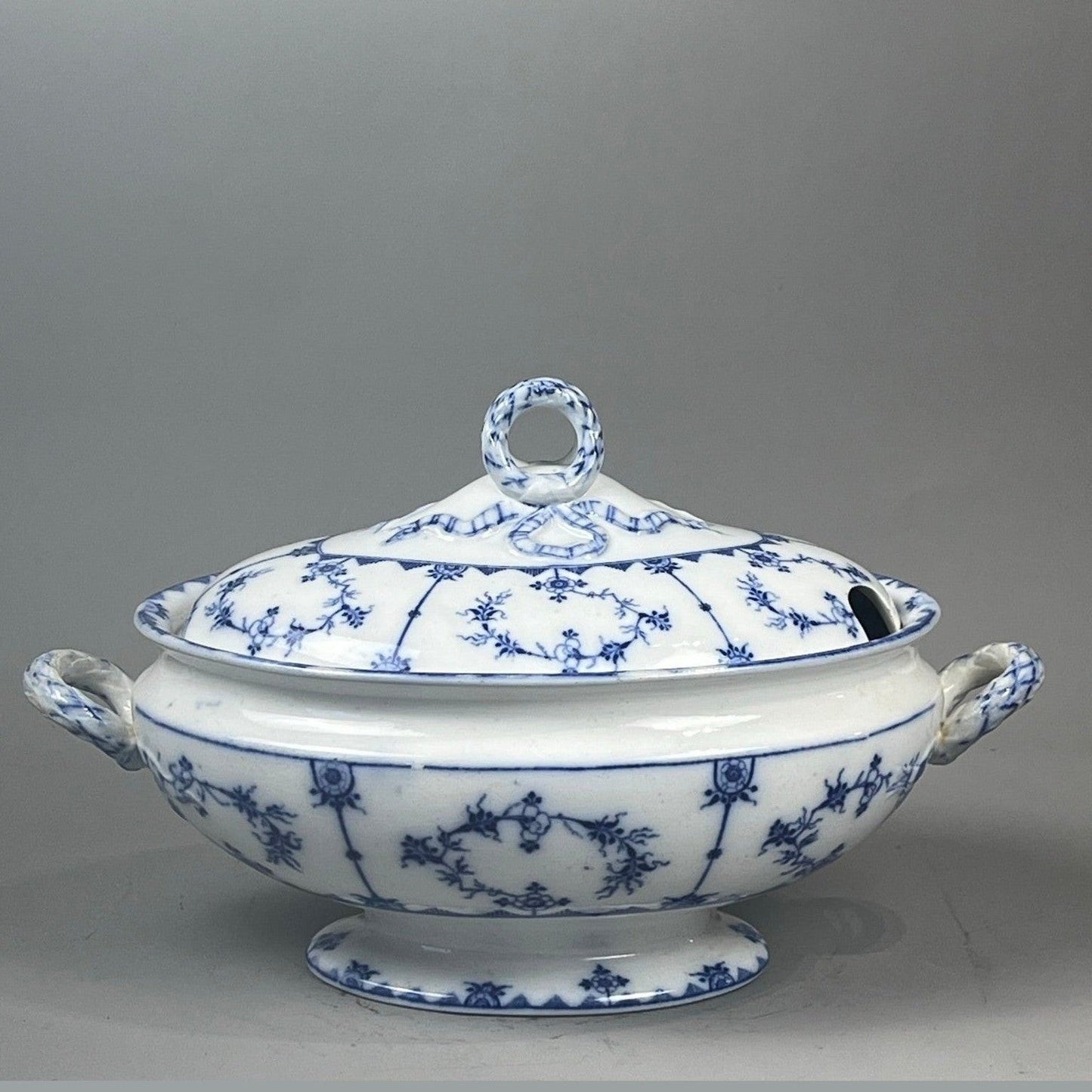 Vintage European Blue & White Vegetable Tureen