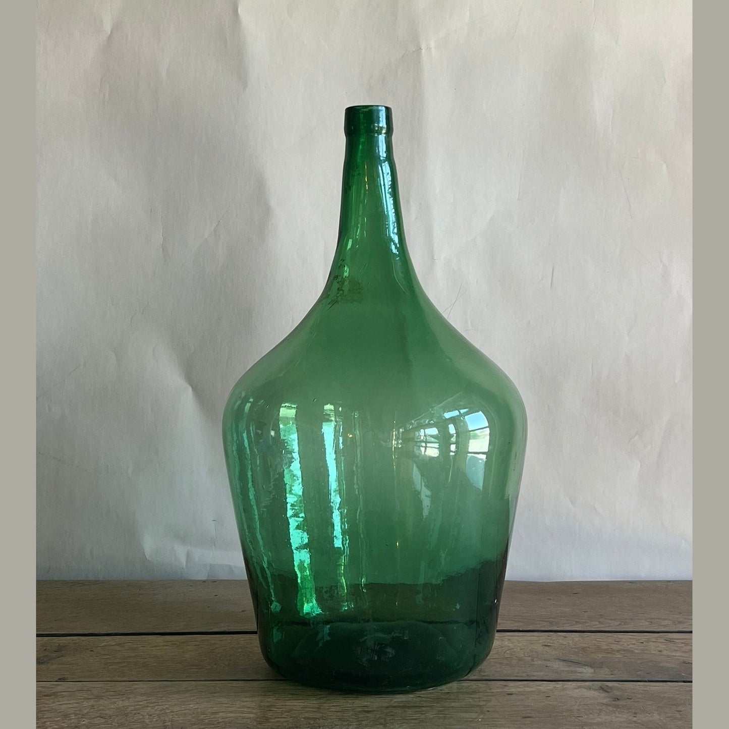Vintage Large Green Glass Eastern European Demijohn