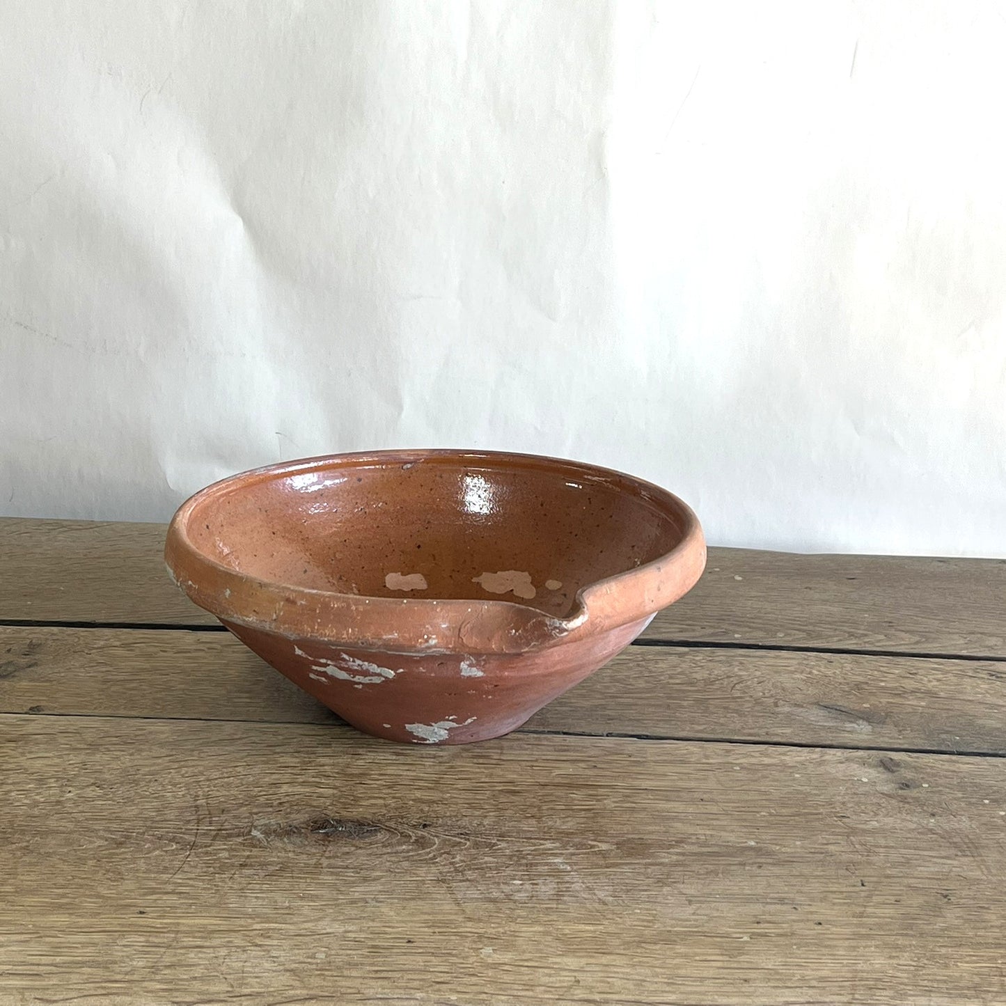 Antique French Terracotta Cream Separating Bowl – Rustic Farmhouse Pottery Centerpiece #13