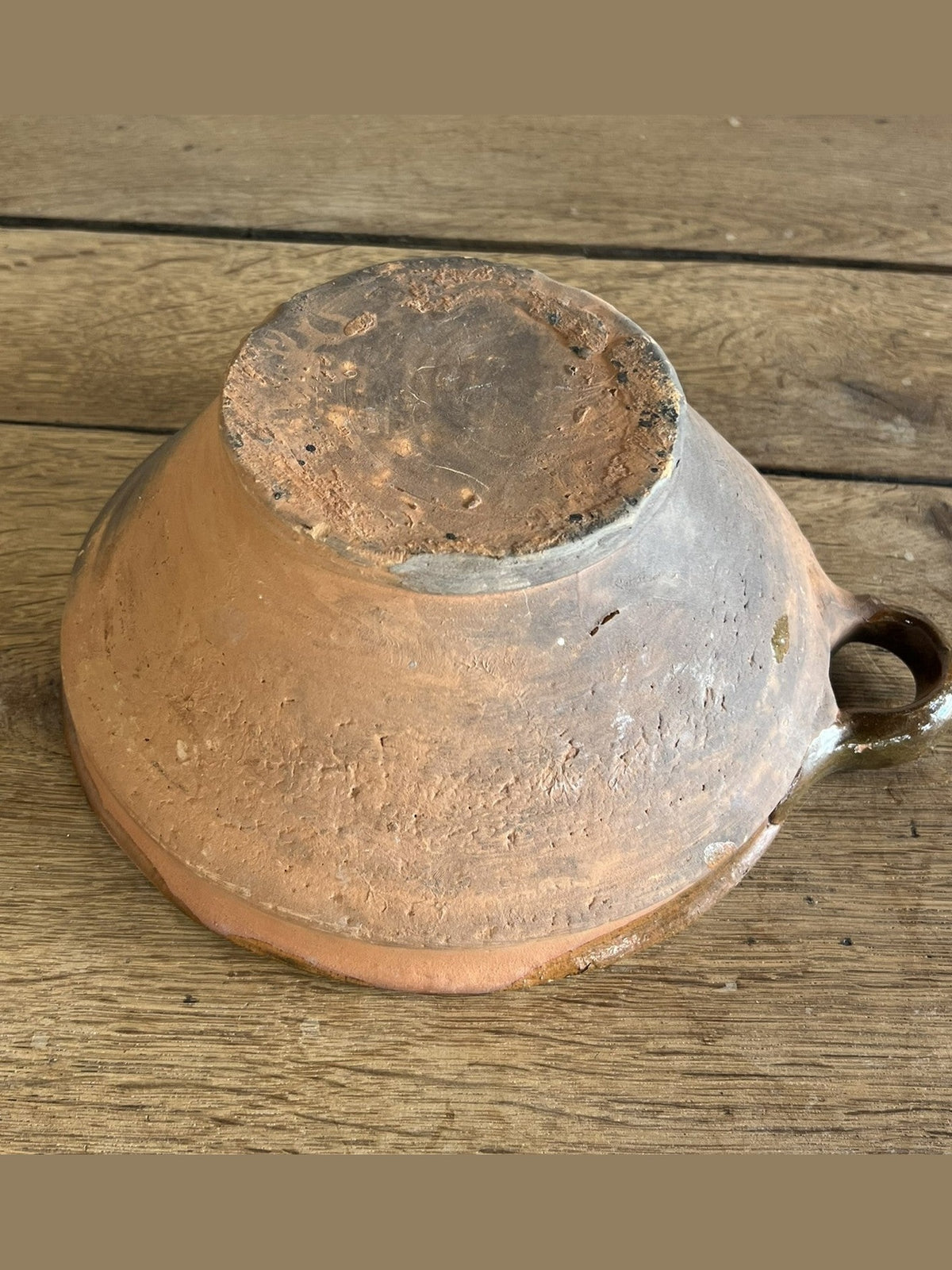 French Brown Glazed Terracotta Handled Jatte #10