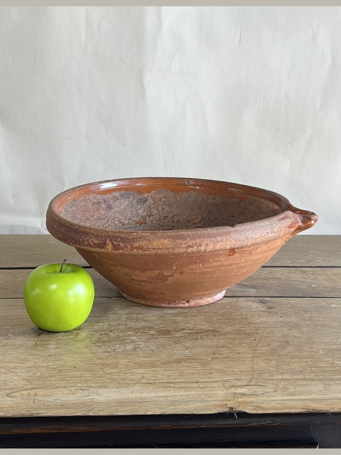 French Glazed Terracotta Dairy Bowl #398
