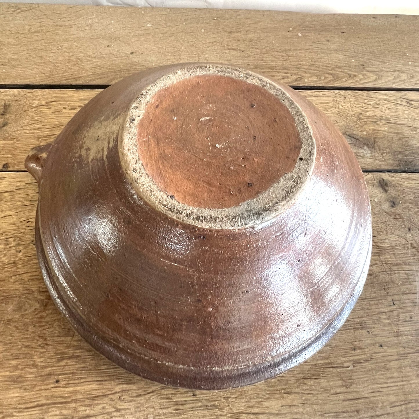 Antique French Terracotta Cream Separating Bowl – Rustic Farmhouse Pottery Centerpiece #14