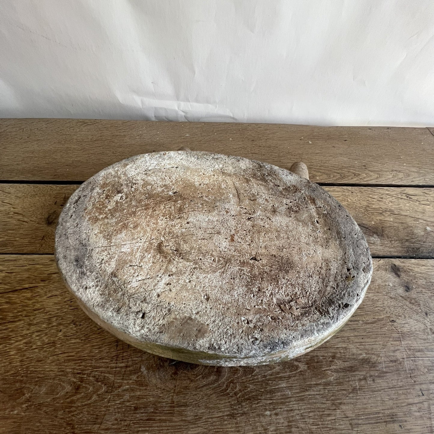 Antique French Terracotta Daubière – Oval Glazed Provençal Cooking Vessel with Tubular Handles #09
