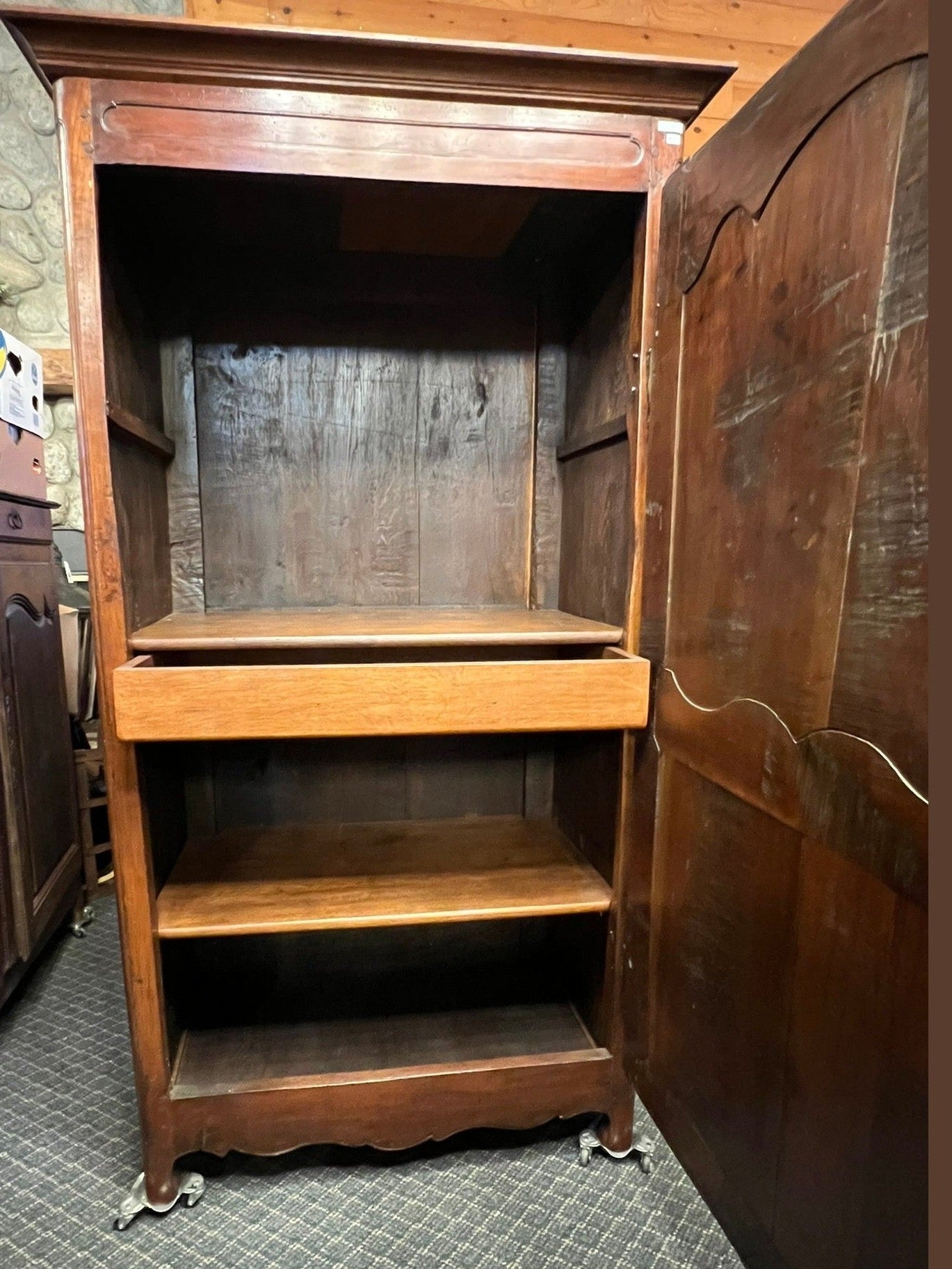 French Rustic Oak Armoire
