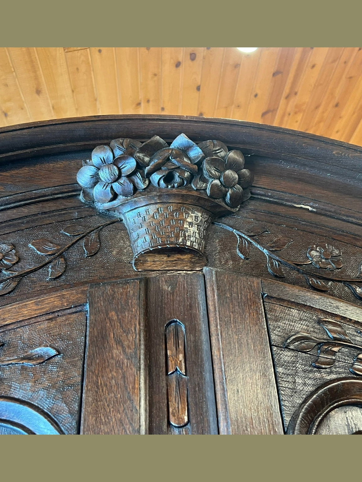 Early 20th-Century French Provincial Carved Oak Armoire