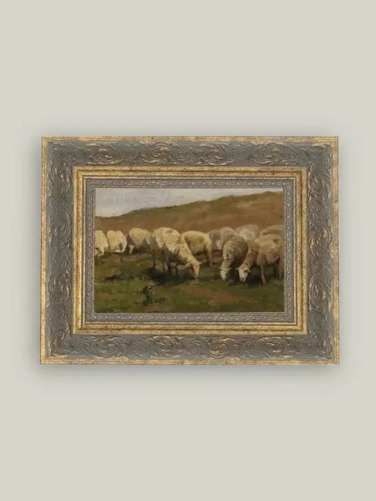 Sheep Farm Framed Antique Styled Art