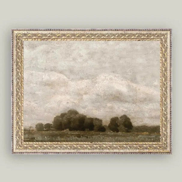 Tree and Cloud Landscape Framed Art 10x8