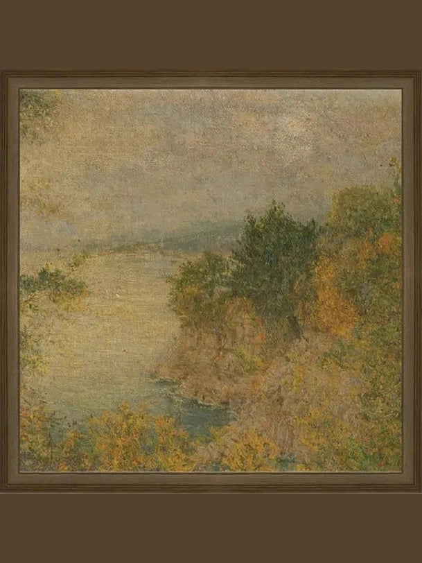 Autumn Landscape Framed Antique Styled Art 6x6