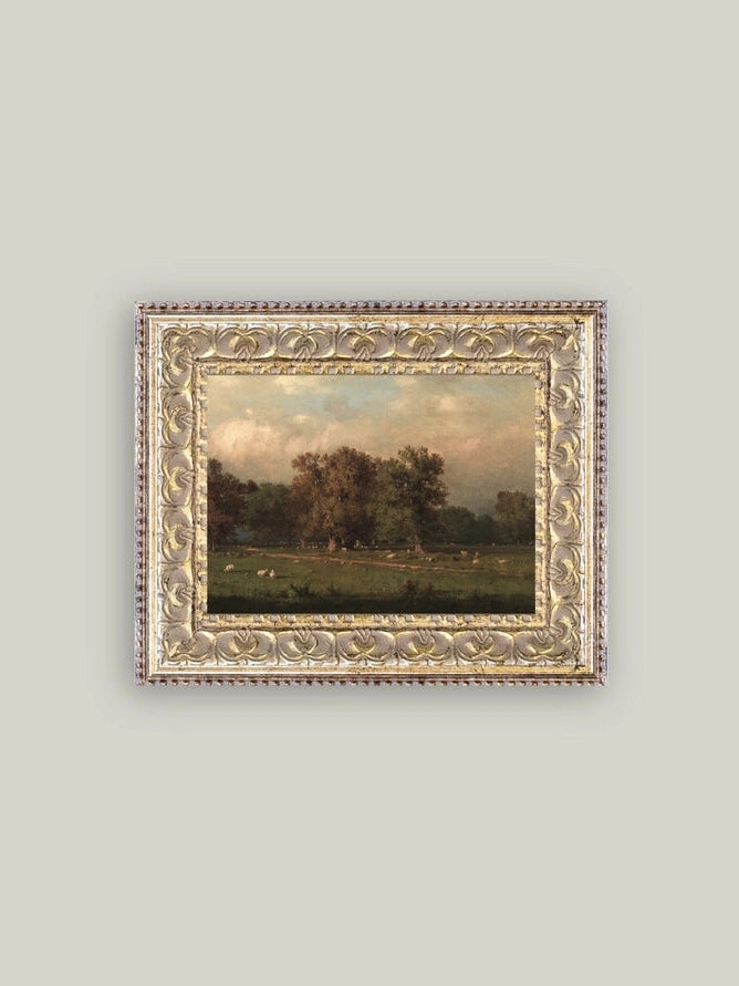 Sheep Farm Framed Antique Styled Art 7x5