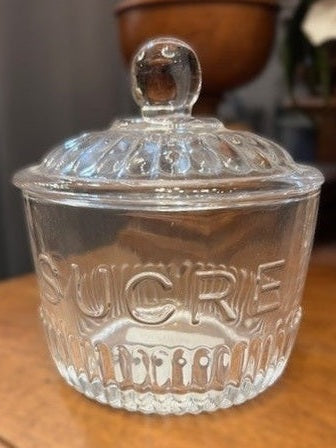 Glass Sugar Jar "Secre"