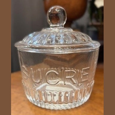 Glass Sugar Jar "Secre"