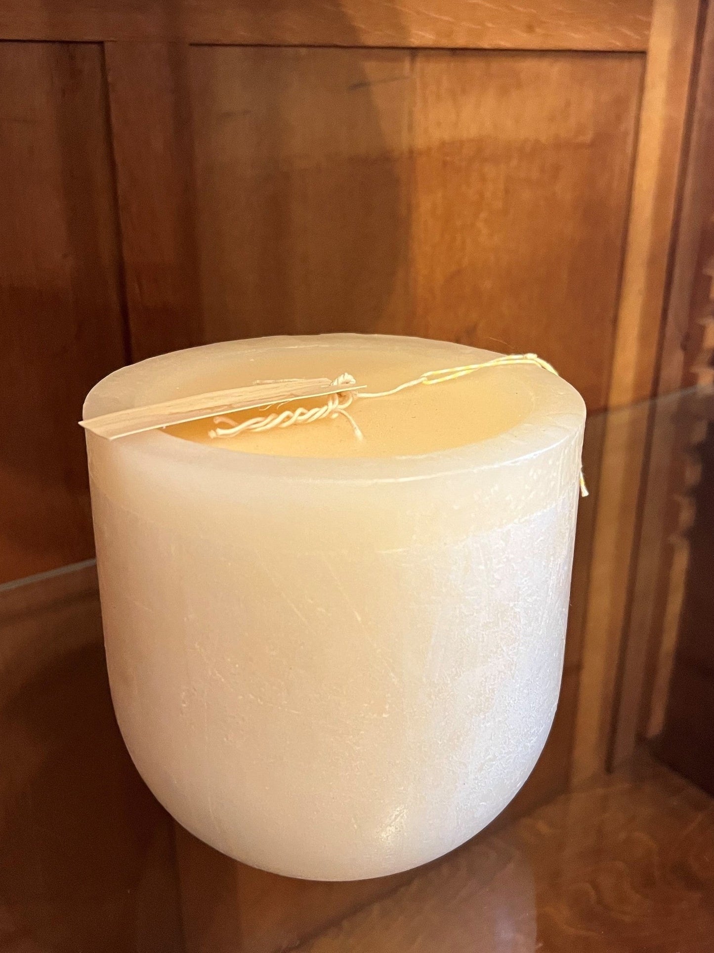 Timber Goblet Candle White