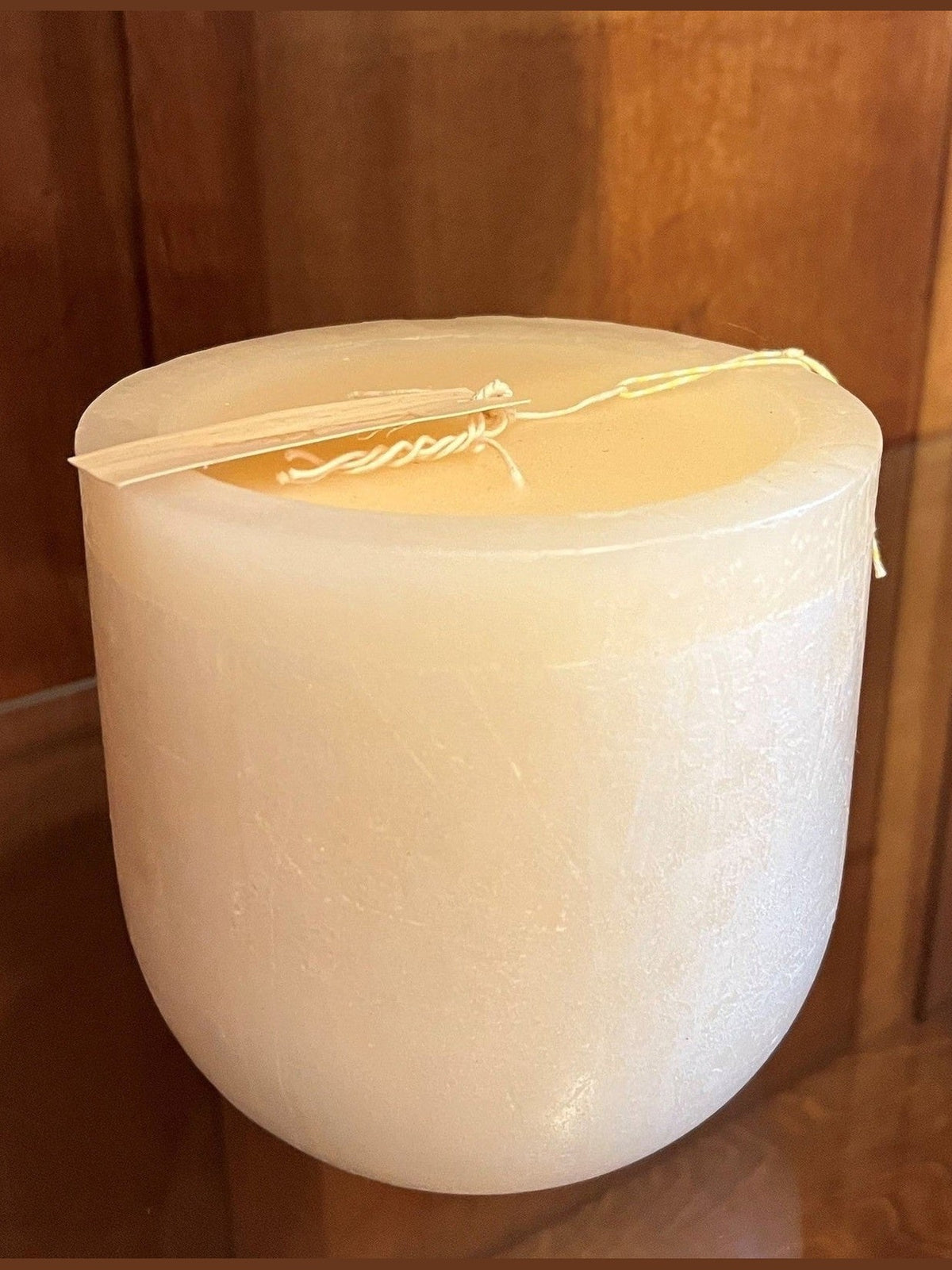 Timber Goblet Candle White