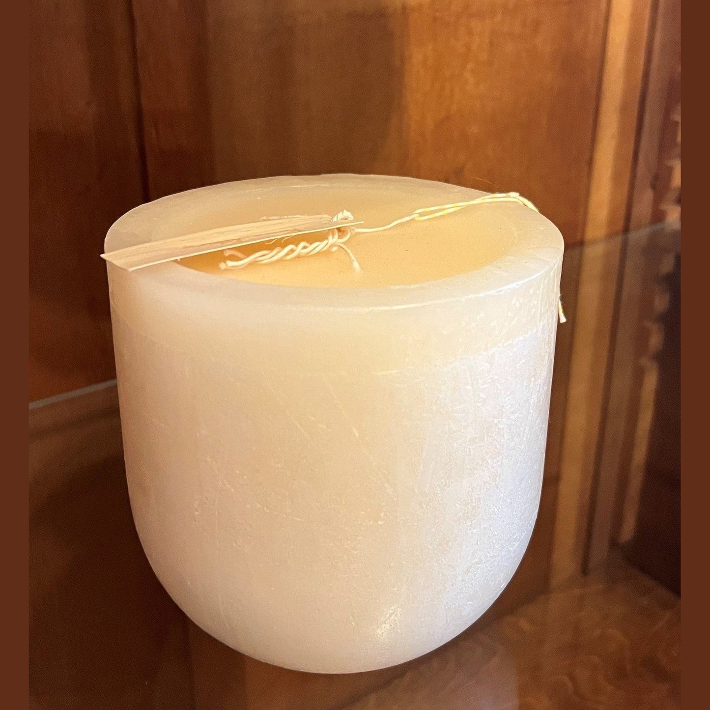 Timber Goblet Candle White