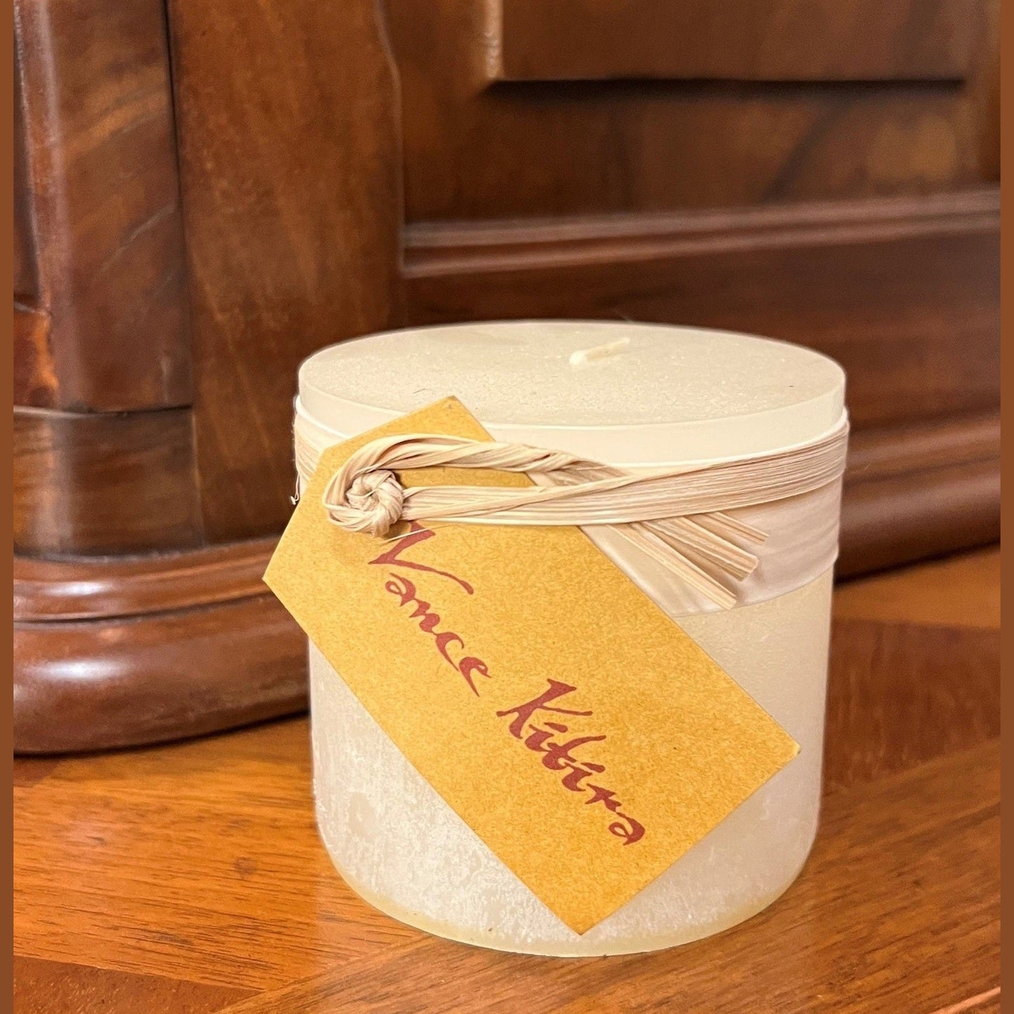 Timber Candle White Small Pillar Candle