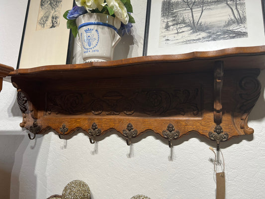 Vintage Belgian Oak Shelf #683