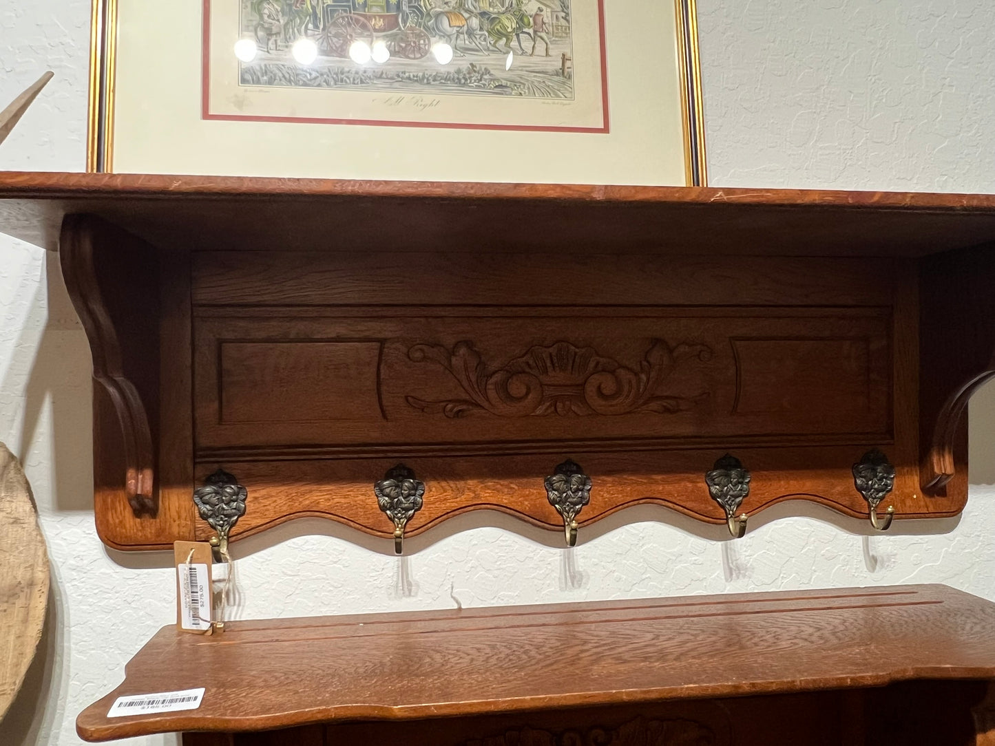 Vintage Belgian Oak Shelf #620