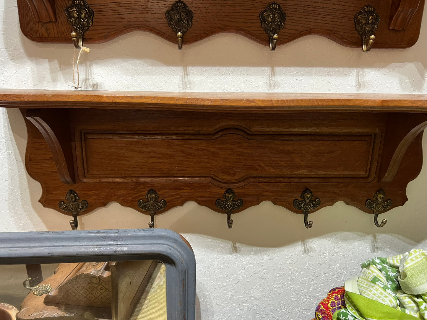 Vintage Belgian Oak Shelf #686