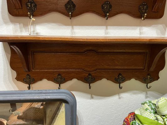 Vintage Belgian Oak Shelf #686