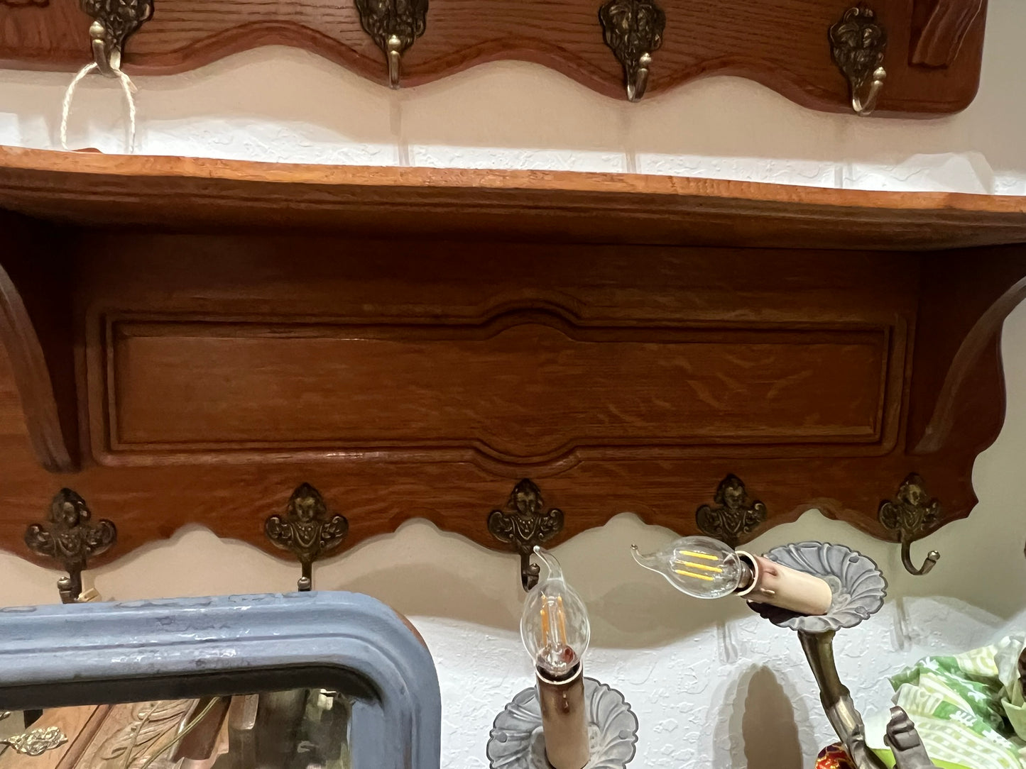 Vintage Belgian Oak Shelf #686