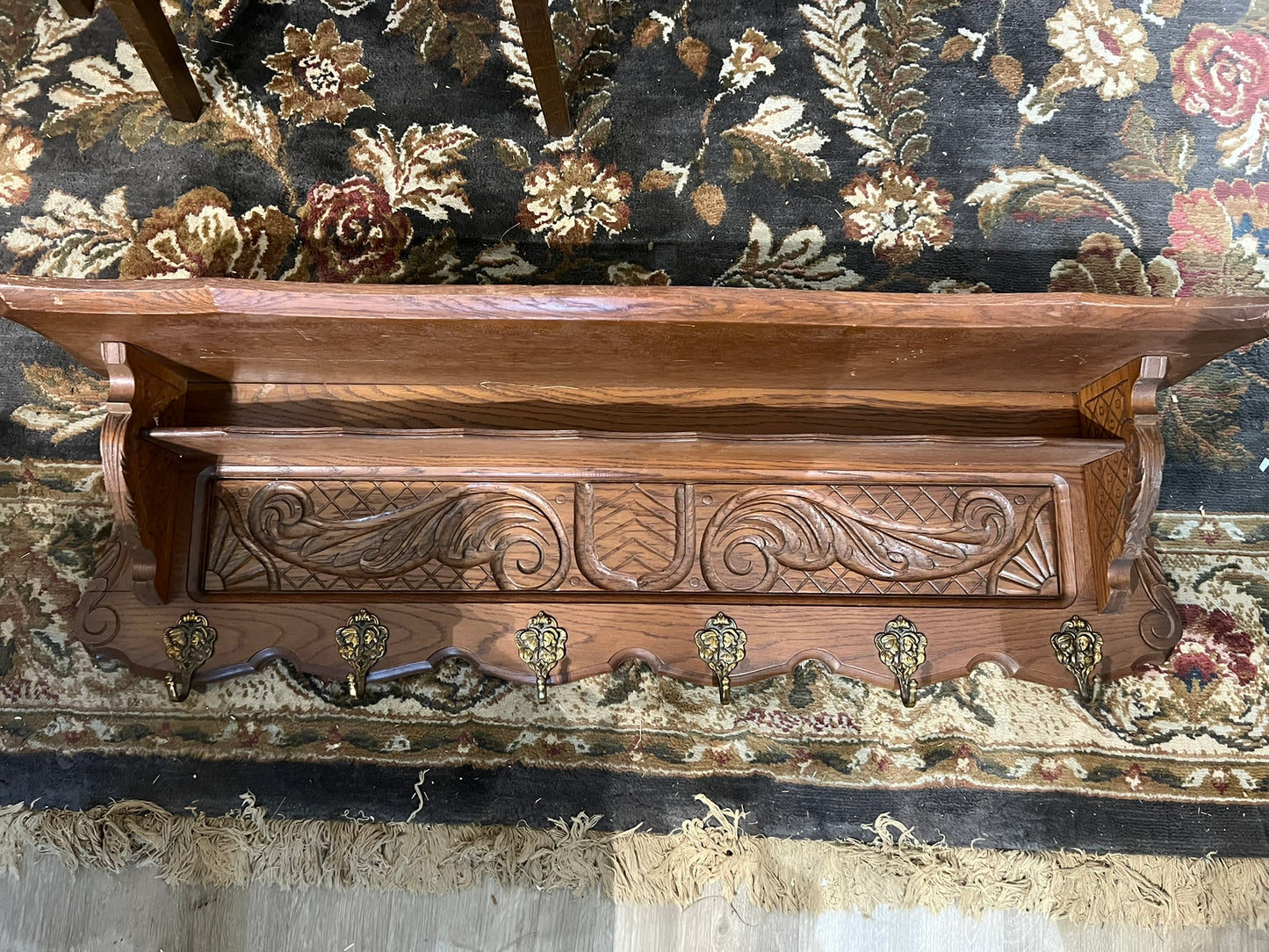 Vintage Belgian Oak Shelf #699