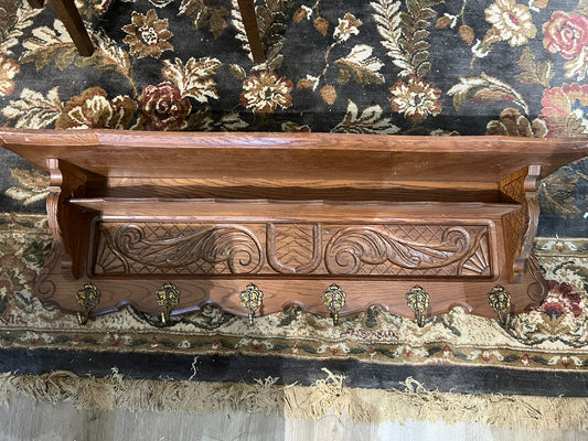 Vintage Belgian Oak Shelf #699