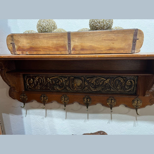 Vintage Belgian Oak Shelf #704