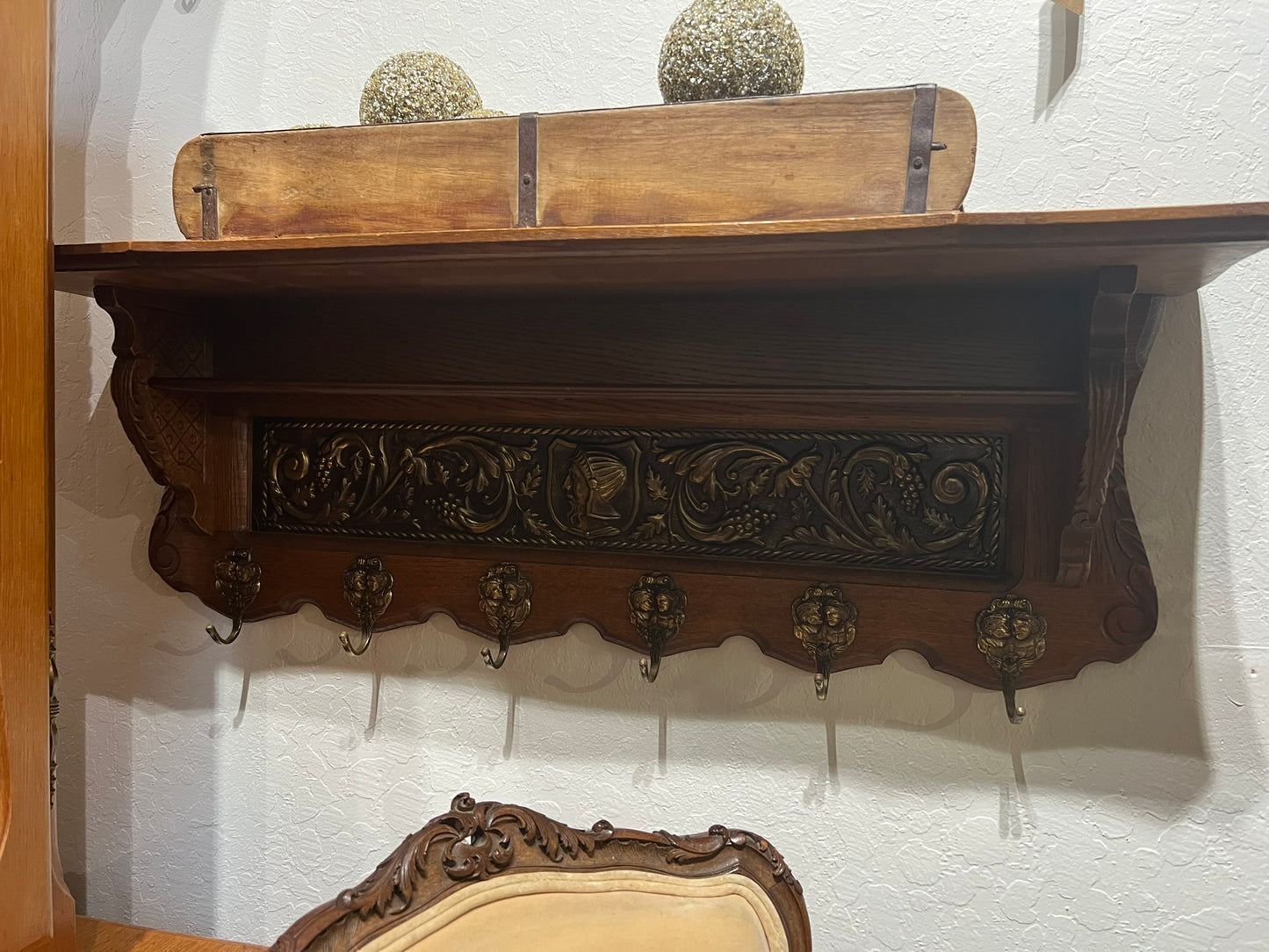 Vintage Belgian Oak Shelf #704