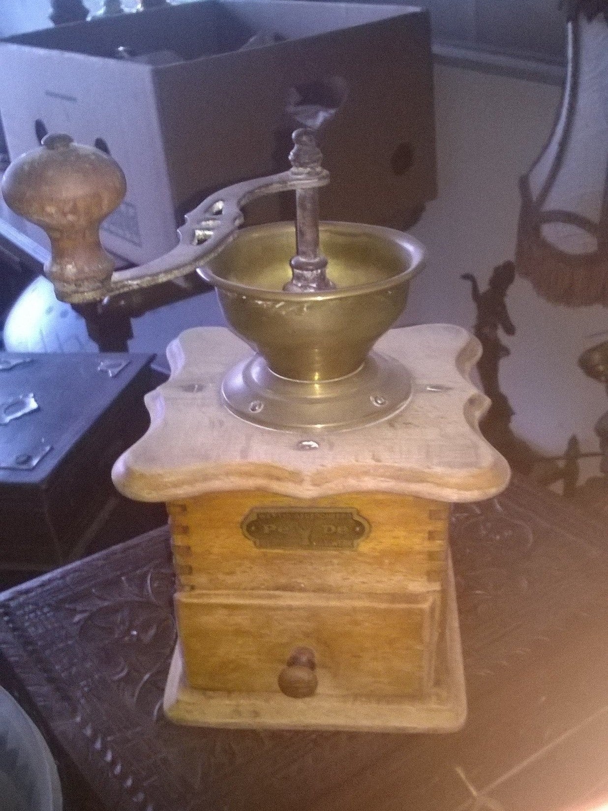 Vintage European Coffee Grinder - Wood, #352