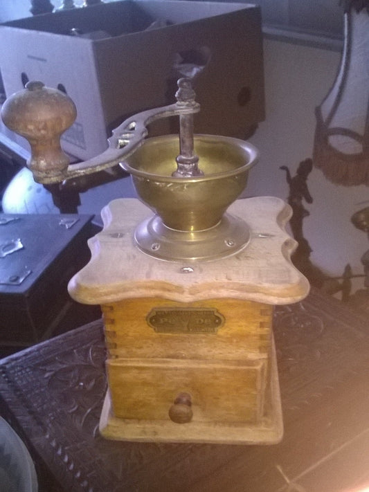 Vintage European Coffee Grinder - Wood, #352