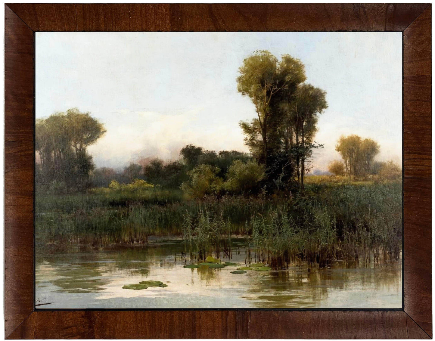 Vintage-Inspired Framed Landscape Print