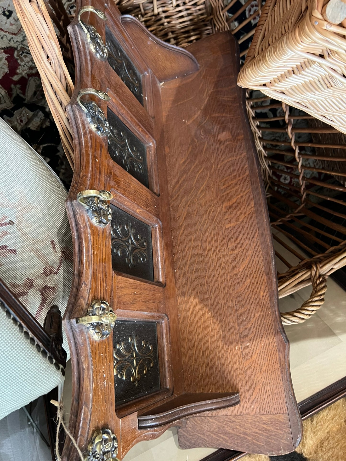 Vintage Belgian Oak Shelf #687