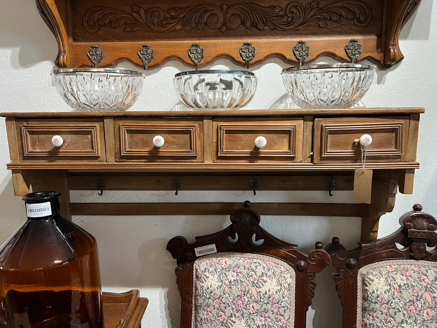 Vintage Hungarian Kitchen Shelf #628