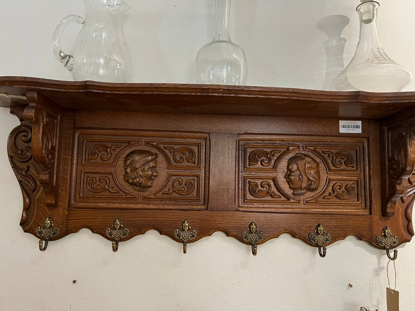 Vintage Belgian Oak Shelf #617