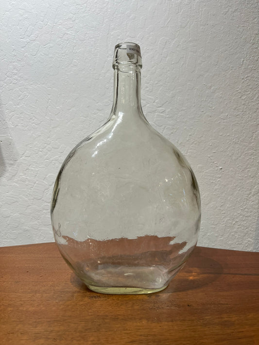 Large Vintage Hungarian Brandy Bottle - Clear