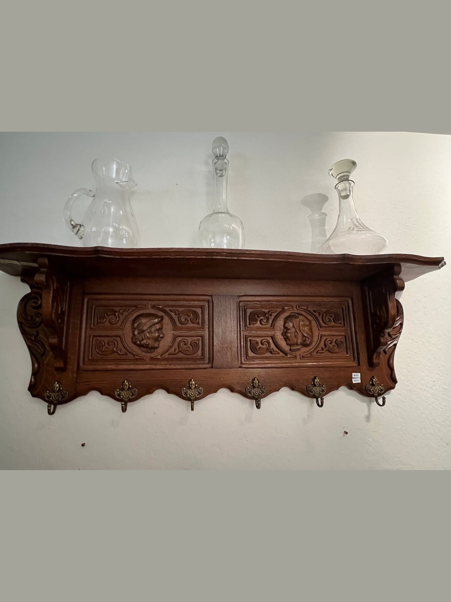 Vintage Belgian Oak Shelf #617