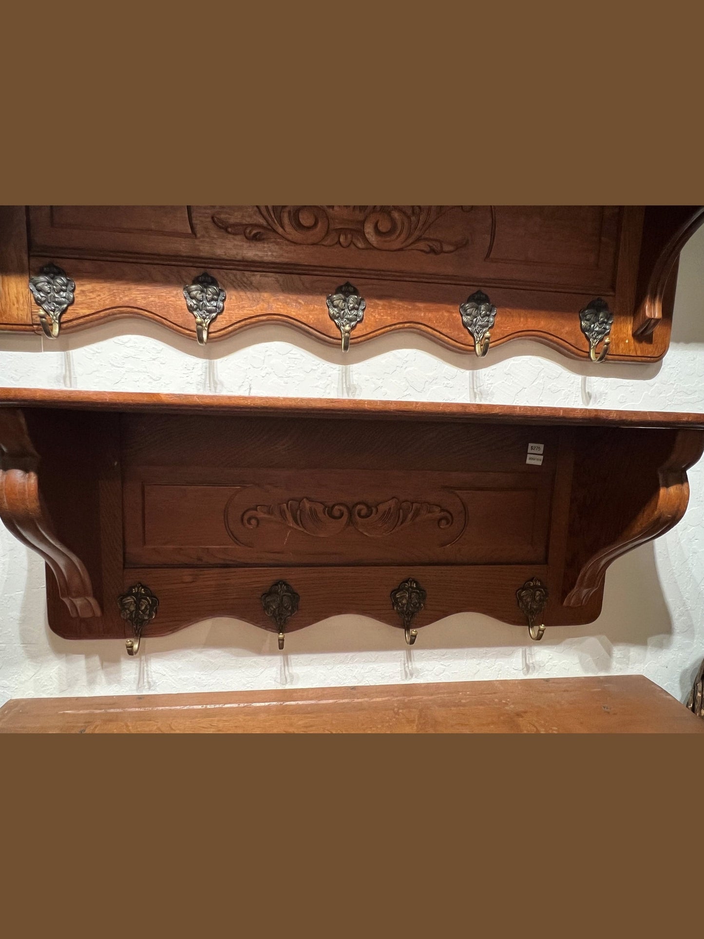 Vintage Belgian Oak Shelf #618