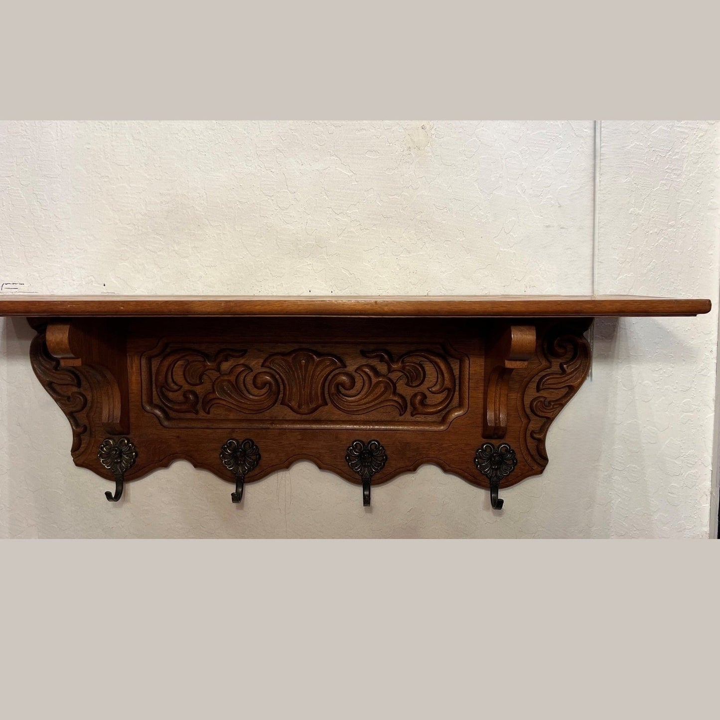 Vintage Belgian Oak Shelf #619