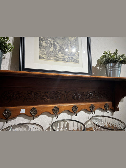 Vintage Belgian Oak Shelf #624