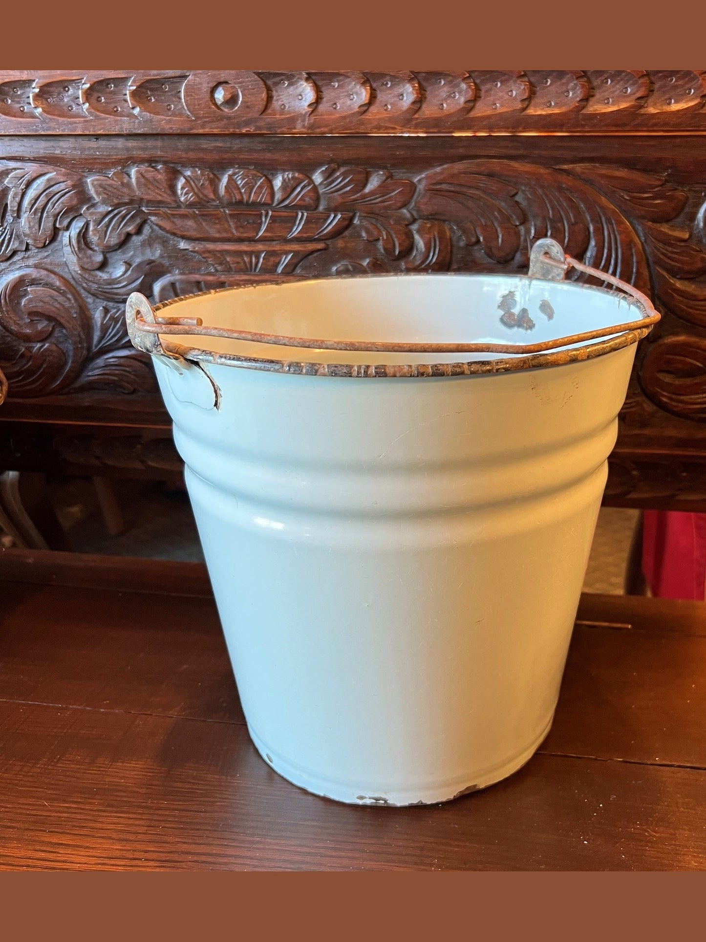 Vintage Hungarian White Water Bucket