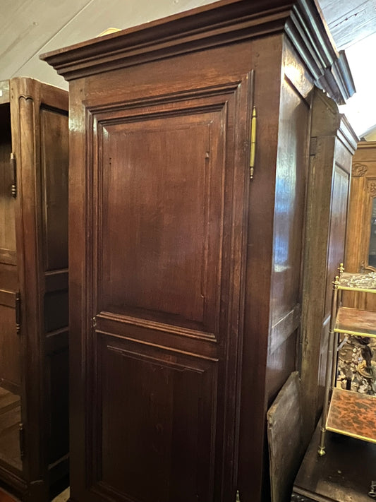 Antique French Rustic Oak Armoire with Original Hardware