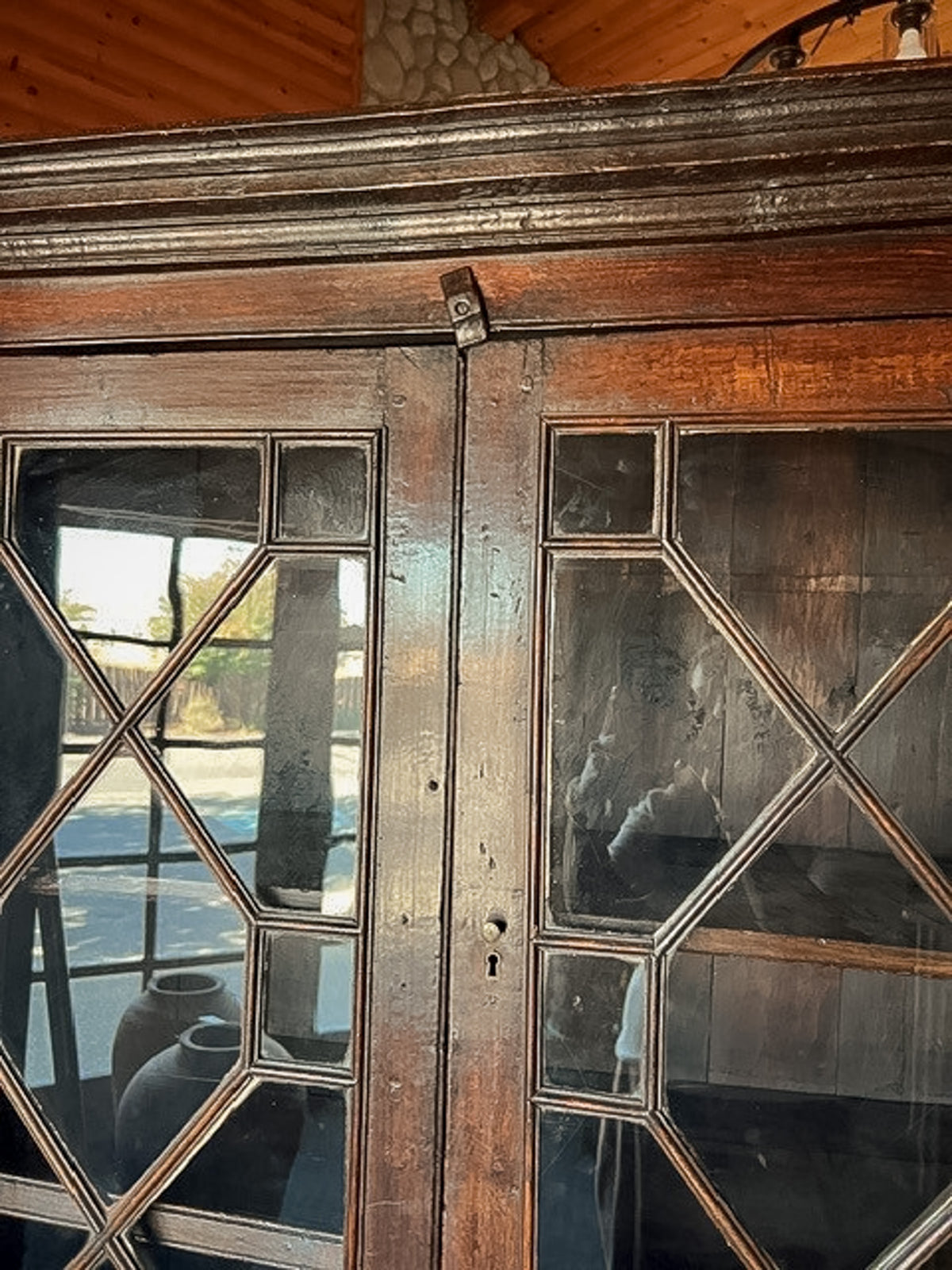 Antique Flemish Renaissance Revival Oak Display Cabinet
