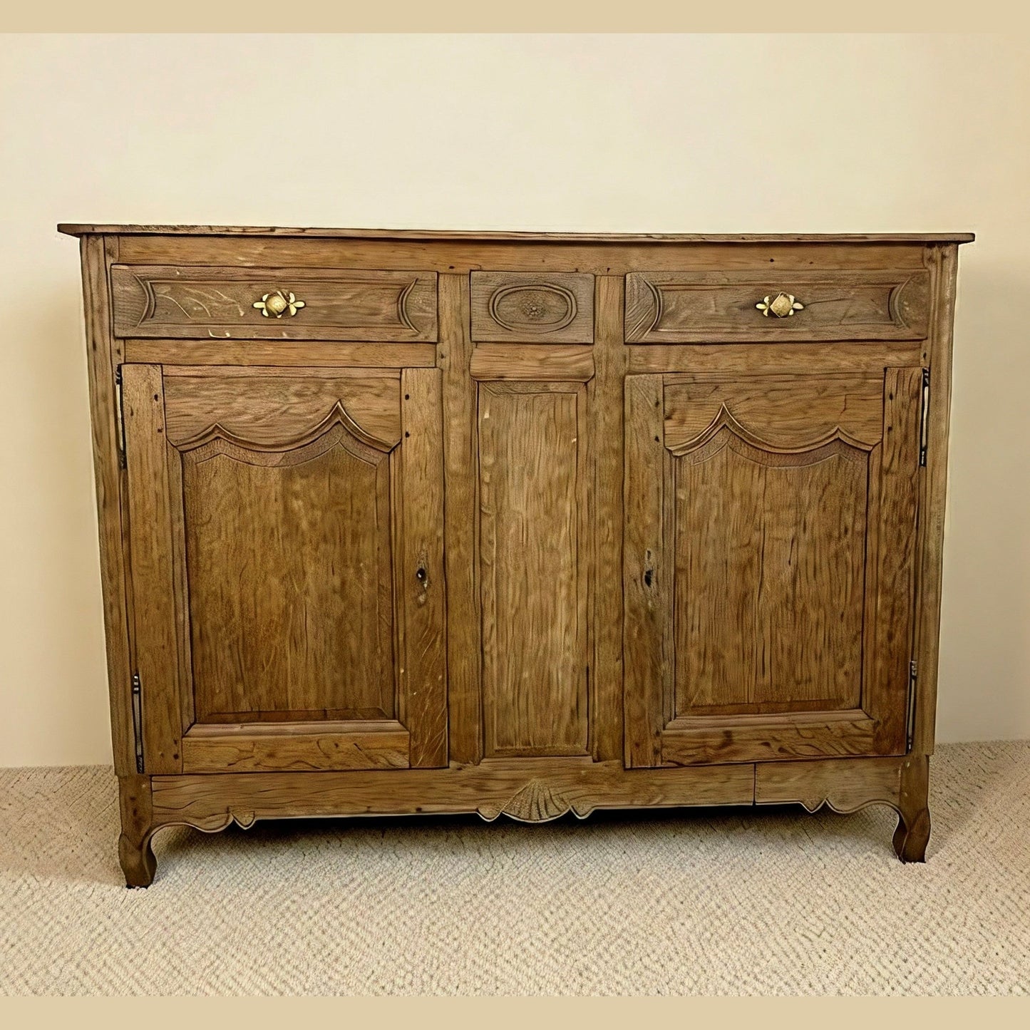 Antique French Bleached Oak Buffet