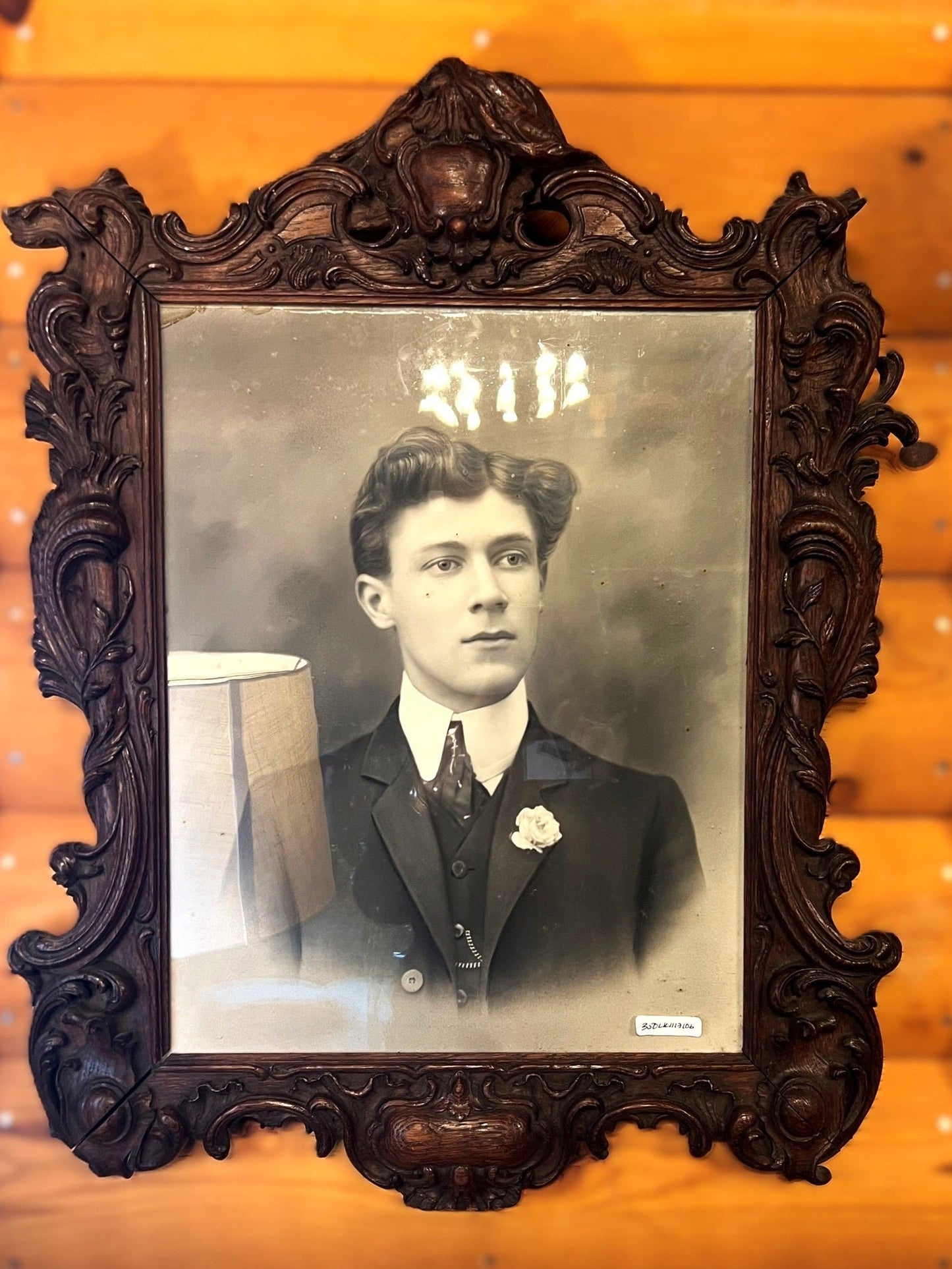 Vintage French Solid Oak Picture Frame