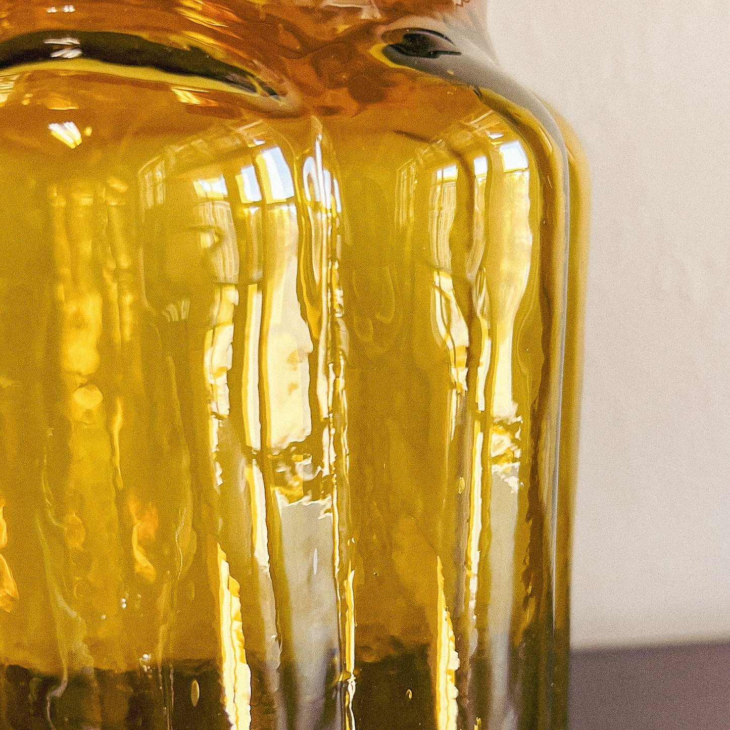 Amber Hungarian Hand-Blown Glass Pickle Jar